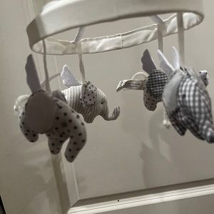 Pottery Barn Kids elephant mobile and mobile arm